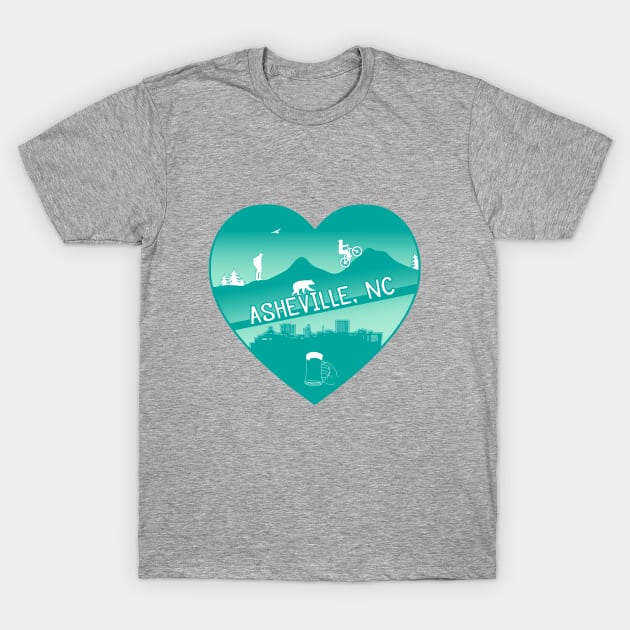 I Love AVL - Heart Cityscape - GREEN NA 08 T-Shirt by AVL Merch